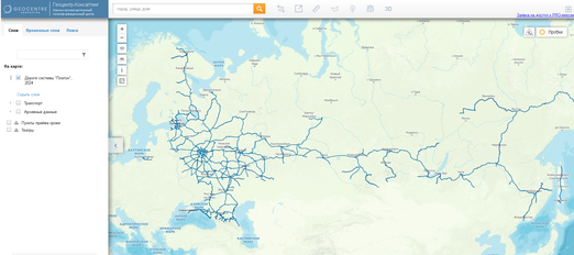 Дороги системы «Платон» на геопортале RuMap